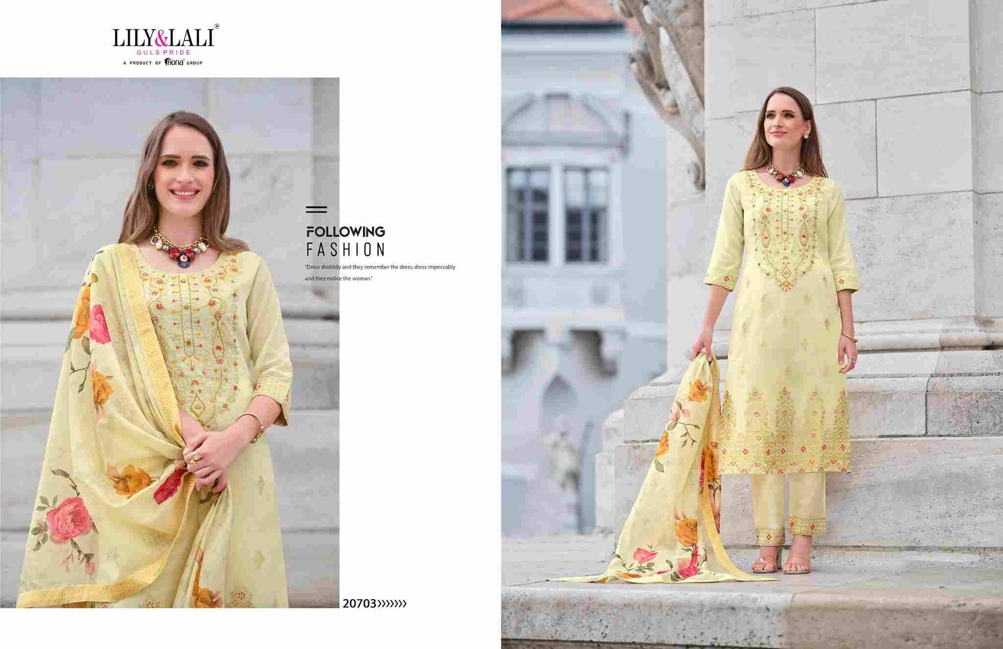 Lajjo By Lily And Lali 20701 To 20706 Series Beautiful Festive Suits Colorful Stylish Fancy Casual Wear & Ethnic Wear Jacquard Silk Print Dresses At Wholesale Price