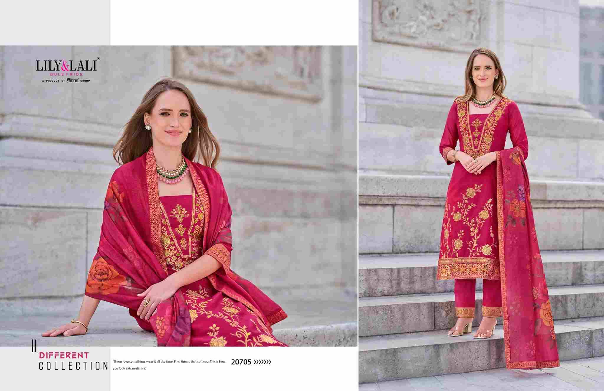 Lajjo By Lily And Lali 20701 To 20706 Series Beautiful Festive Suits Colorful Stylish Fancy Casual Wear & Ethnic Wear Jacquard Silk Print Dresses At Wholesale Price