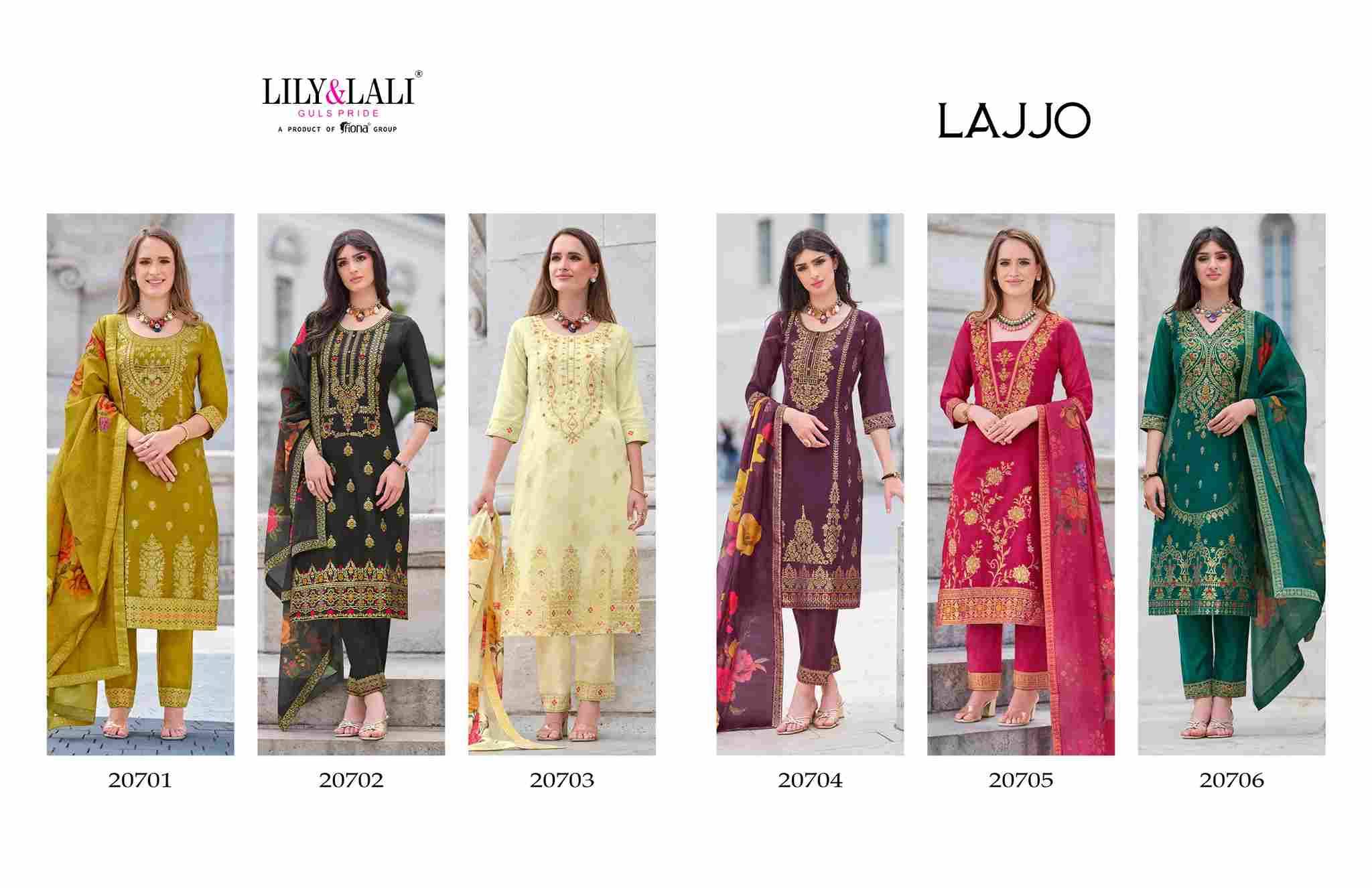 Lajjo By Lily And Lali 20701 To 20706 Series Beautiful Festive Suits Colorful Stylish Fancy Casual Wear & Ethnic Wear Jacquard Silk Print Dresses At Wholesale Price