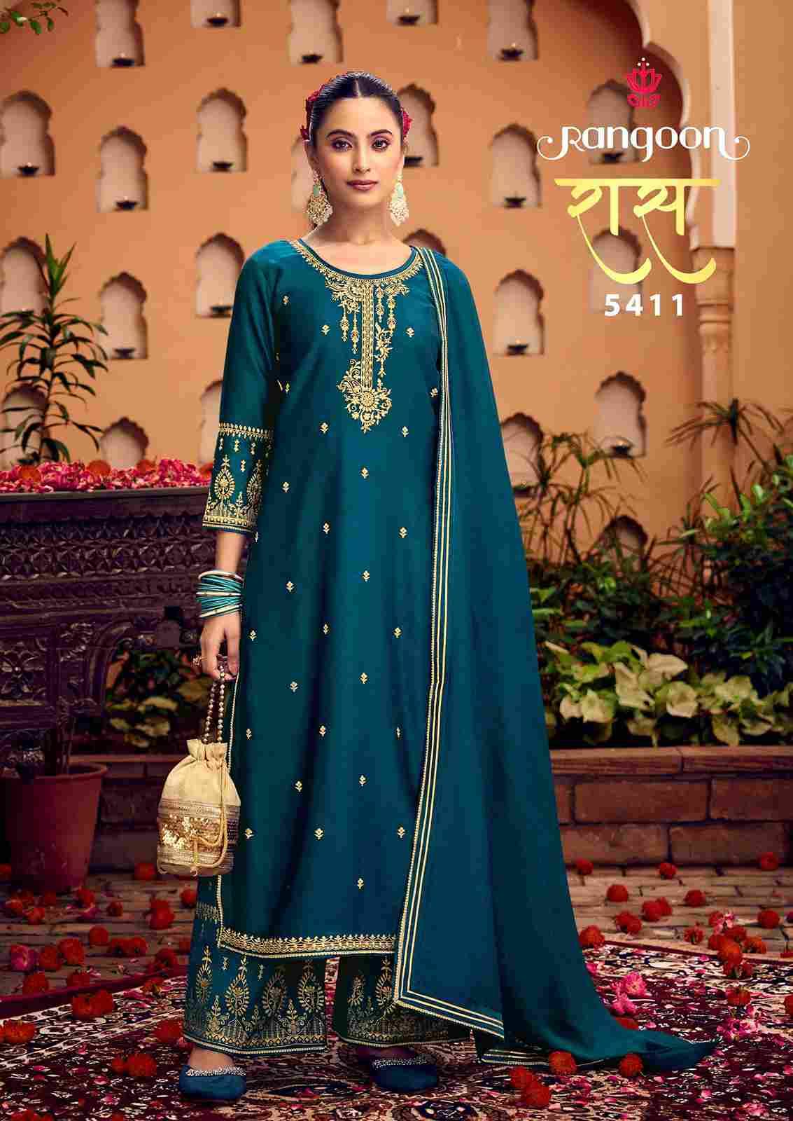 Raas By Rangoon 5411 To 5416 Series Beautiful Festive Suits Colorful Stylish Fancy Casual Wear & Ethnic Wear Silk With Work Dresses At Wholesale Price