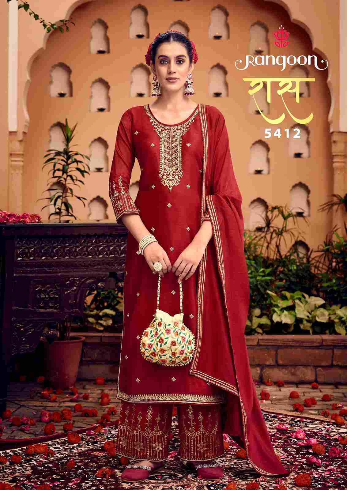 Raas By Rangoon 5411 To 5416 Series Beautiful Festive Suits Colorful Stylish Fancy Casual Wear & Ethnic Wear Silk With Work Dresses At Wholesale Price