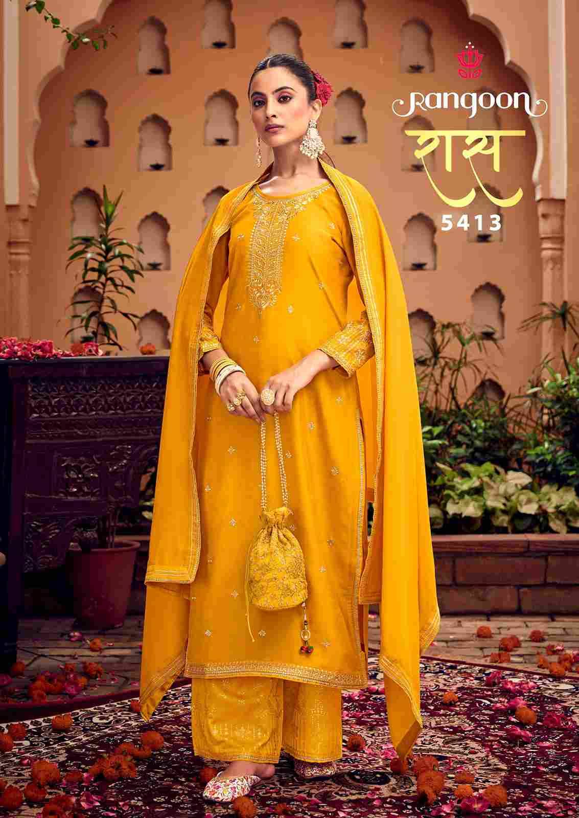 Raas By Rangoon 5411 To 5416 Series Beautiful Festive Suits Colorful Stylish Fancy Casual Wear & Ethnic Wear Silk With Work Dresses At Wholesale Price