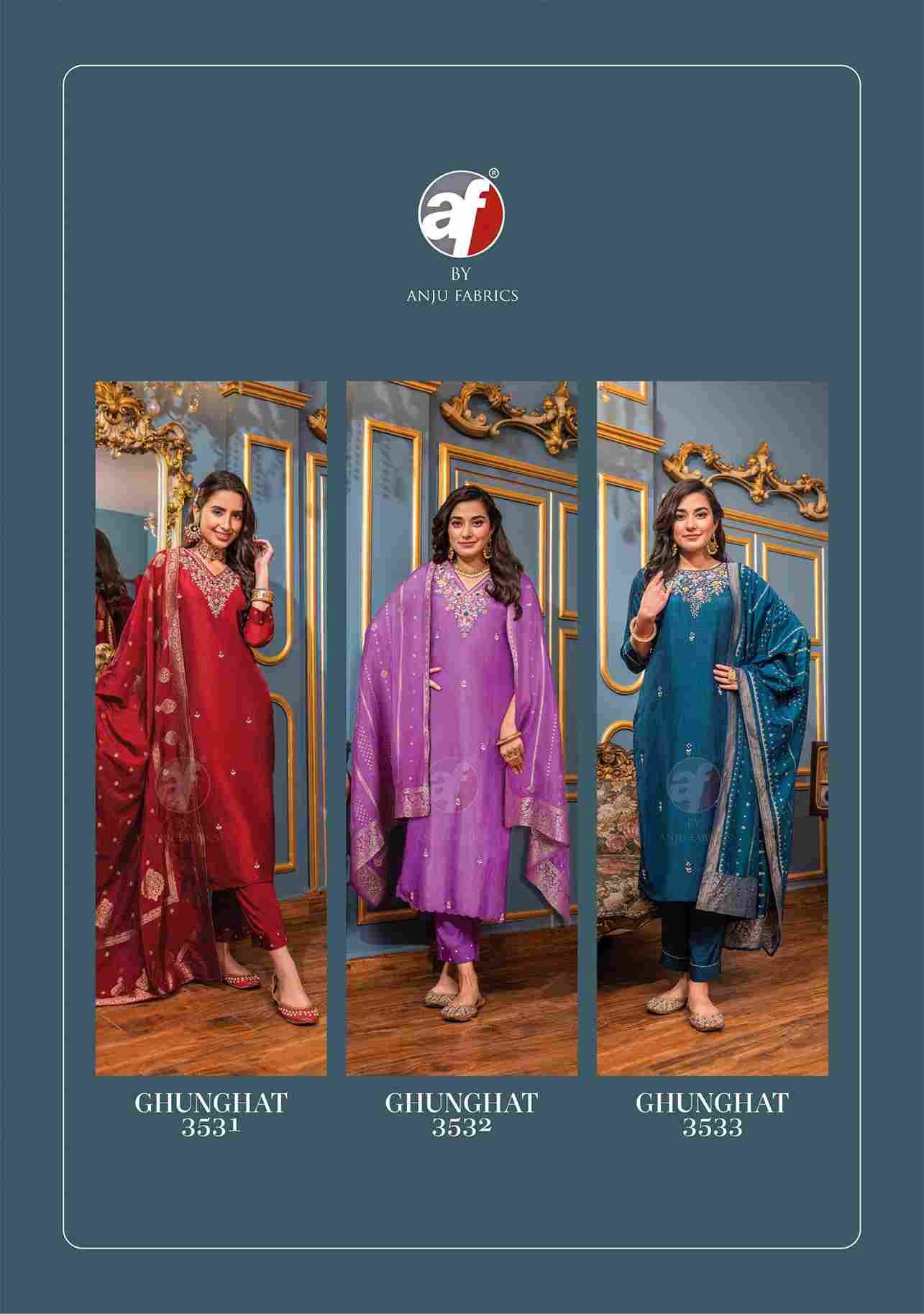 Ghunghat Vol-10 By Anju Fabrics 3531 To 3536 Series Designer Festive Suits Beautiful Stylish Fancy Colorful Party Wear & Occasional Wear Pure Dola Silk Dresses At Wholesale Price