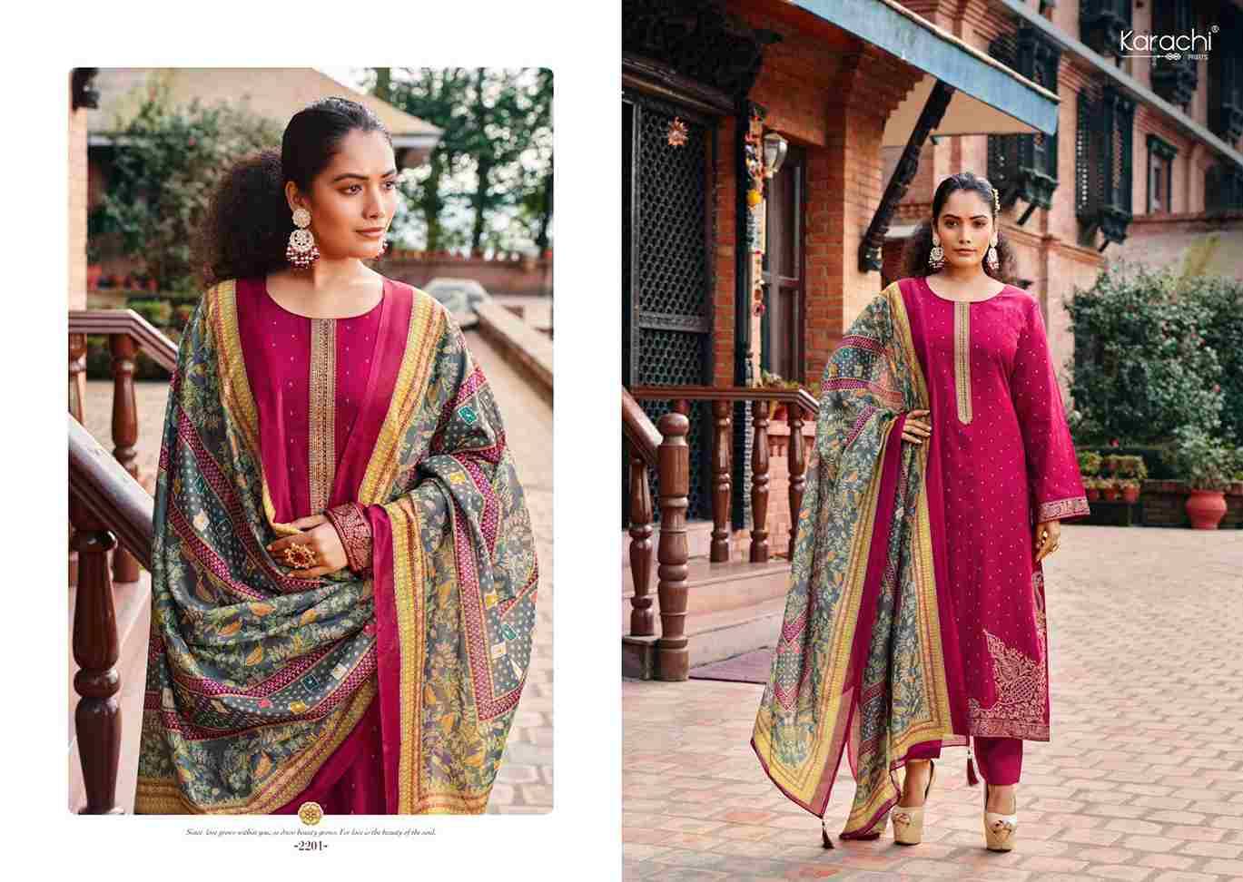 Fitoor By Karachi Prints 2201 To 2206 Series Beautiful Festive Suits Colorful Stylish Fancy Casual Wear & Ethnic Wear Pure Jam Satin Print With Work Dresses At Wholesale Price