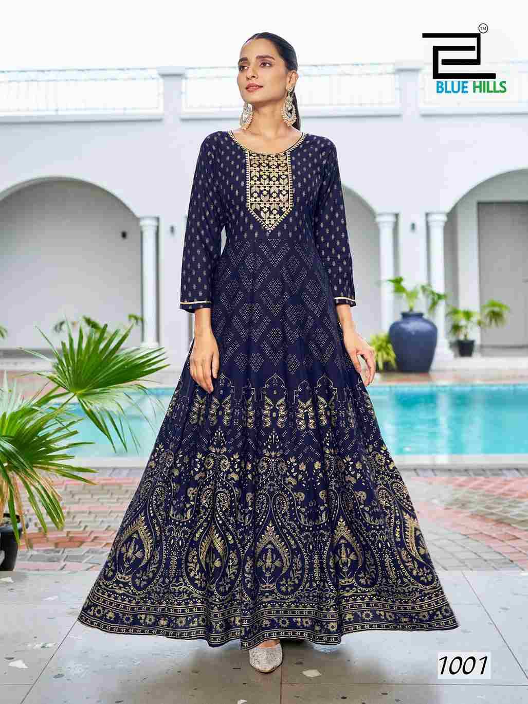 Walkway Special By Blue Hills 1001 To 1008 Series Designer Stylish Fancy Colorful Beautiful Party Wear & Ethnic Wear Collection Rayon Foil Gowns At Wholesale Price