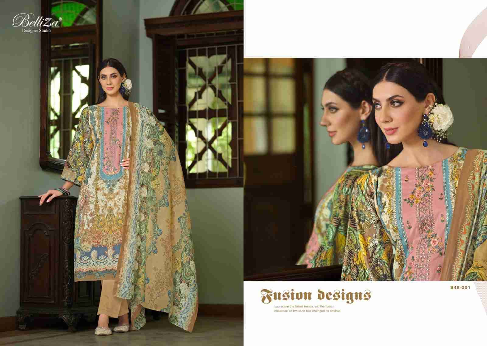 Naira Vol-66 By Belliza 948-001 To 948-008 Series Beautiful Festive Suits Stylish Fancy Colorful Casual Wear & Ethnic Wear Pure Cotton Print Dresses At Wholesale Price