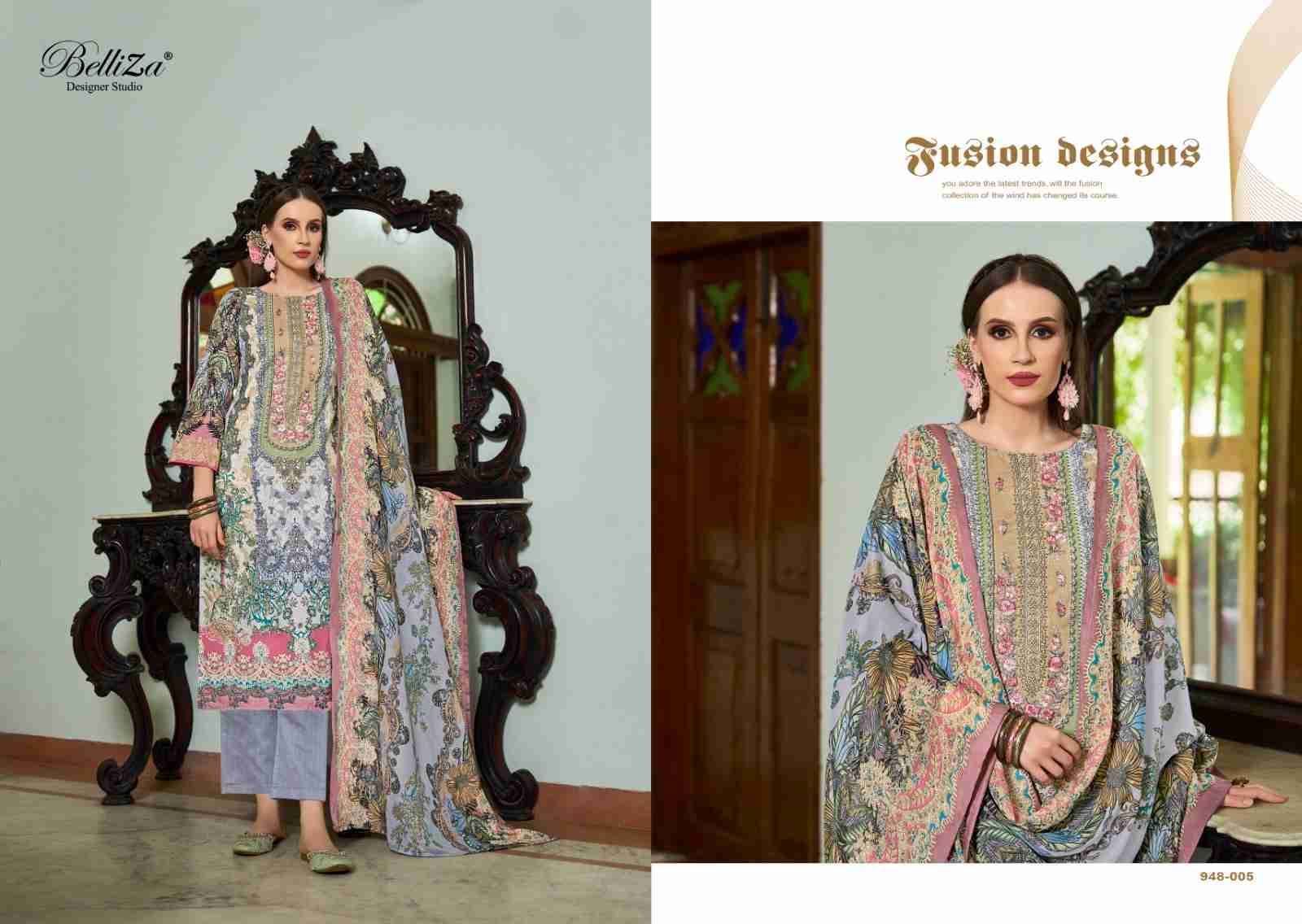 Naira Vol-66 By Belliza 948-001 To 948-008 Series Beautiful Festive Suits Stylish Fancy Colorful Casual Wear & Ethnic Wear Pure Cotton Print Dresses At Wholesale Price