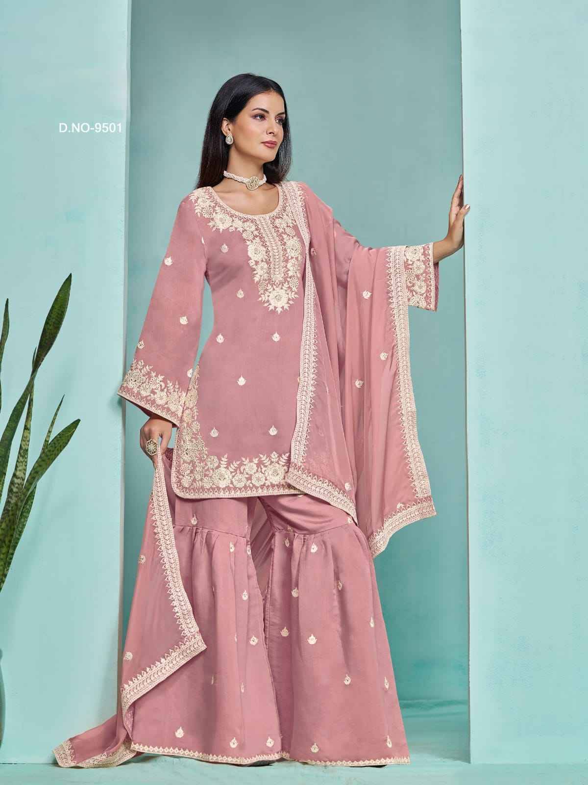 Aanaya Vol-195 By Twisha 9501 To 9504 Series Beautiful Sharara Suits Colorful Stylish Fancy Casual Wear & Ethnic Wear Chanderi Dresses At Wholesale Price