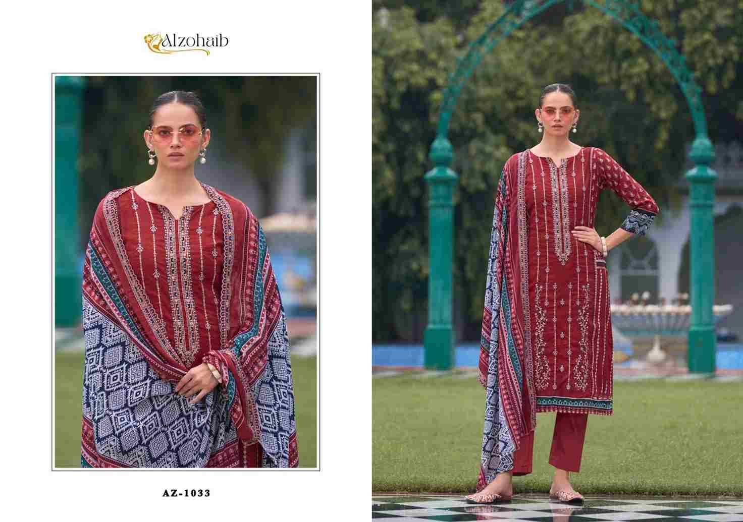 Bin Saeed Vol-1 By Alzohaib 1033 To 1038 Series Beautiful Pakistani Suits Colorful Stylish Fancy Casual Wear & Ethnic Wear Pure Cotton Embroidered Dresses At Wholesale Price