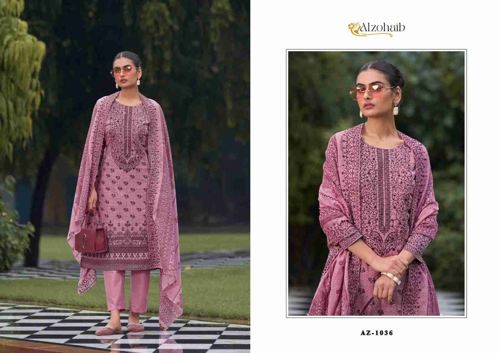 Bin Saeed Vol-1 By Alzohaib 1033 To 1038 Series Beautiful Pakistani Suits Colorful Stylish Fancy Casual Wear & Ethnic Wear Pure Cotton Embroidered Dresses At Wholesale Price