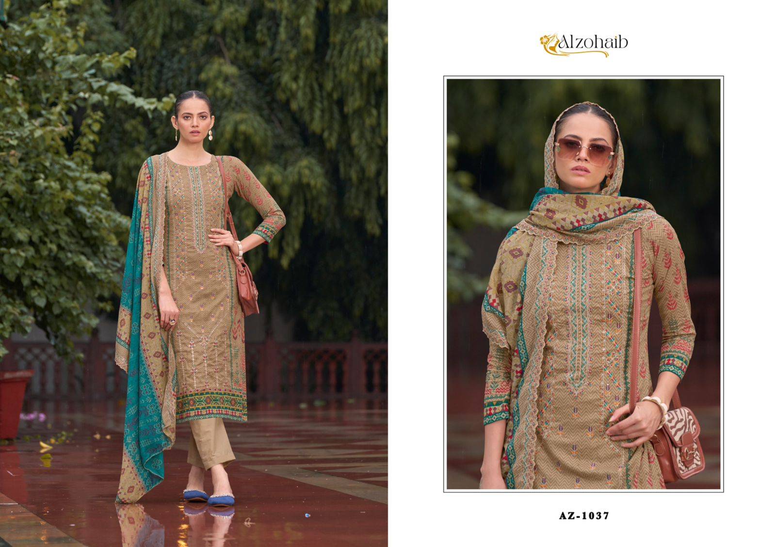 Bin Saeed Vol-1 By Alzohaib 1033 To 1038 Series Beautiful Pakistani Suits Colorful Stylish Fancy Casual Wear & Ethnic Wear Pure Cotton Embroidered Dresses At Wholesale Price