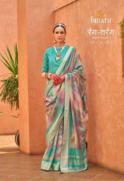 Rang Tarang By Trirath 10382 To 10388 Series Indian Traditional Wear Collection Beautiful Stylish Fancy Colorful Party Wear & Occasional Wear Silk Sarees At Wholesale Price