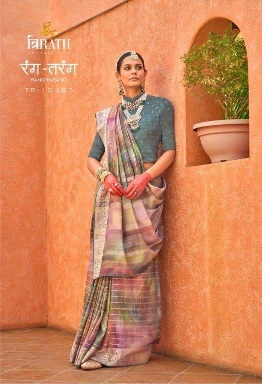 Rang Tarang By Trirath 10382 To 10388 Series Indian Traditional Wear Collection Beautiful Stylish Fancy Colorful Party Wear & Occasional Wear Silk Sarees At Wholesale Price