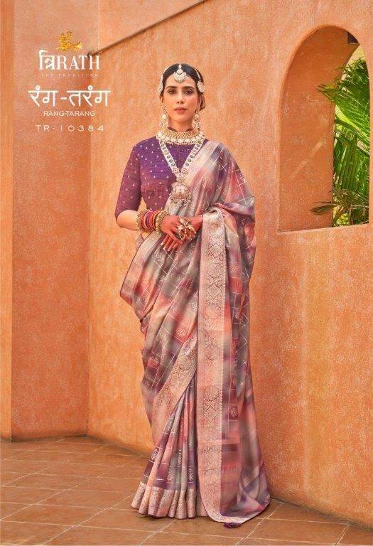 Rang Tarang By Trirath 10382 To 10388 Series Indian Traditional Wear Collection Beautiful Stylish Fancy Colorful Party Wear & Occasional Wear Silk Sarees At Wholesale Price