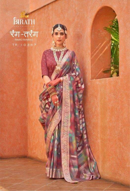 Rang Tarang By Trirath 10382 To 10388 Series Indian Traditional Wear Collection Beautiful Stylish Fancy Colorful Party Wear & Occasional Wear Silk Sarees At Wholesale Price