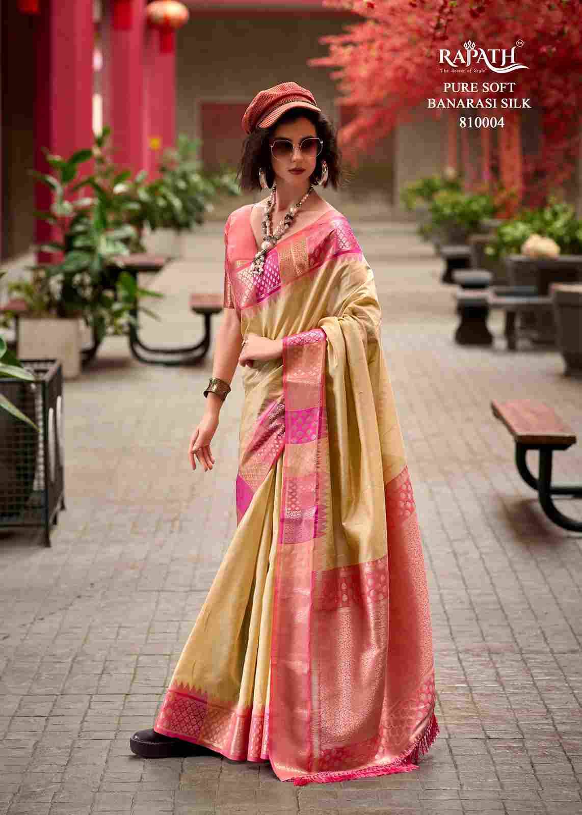 Rangoli Art By Rajpath 810001 To 810006 Series Indian Traditional Wear Collection Beautiful Stylish Fancy Colorful Party Wear & Occasional Wear Banarasi Silk Sarees At Wholesale Price