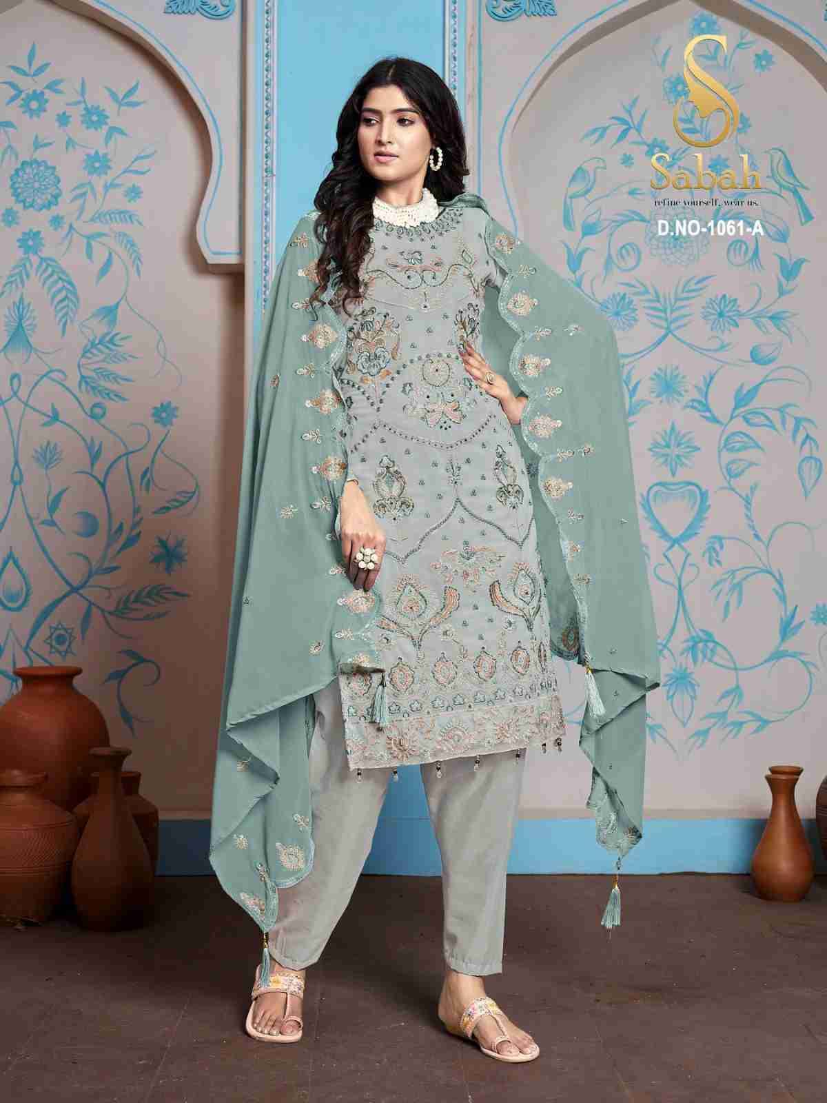 Zaira By Sabah 1061-A To 1061-D Series Designer Pakistani Suits Beautiful Stylish Fancy Colorful Party Wear & Occasional Wear Faux Georgette Dresses At Wholesale Price