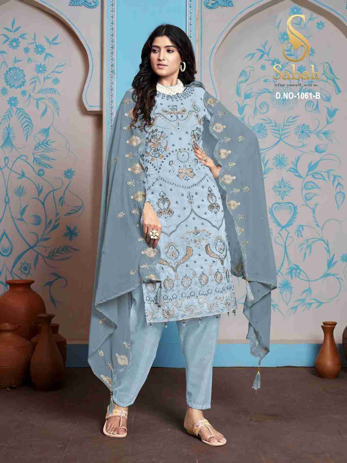 Zaira By Sabah 1061-A To 1061-D Series Designer Pakistani Suits Beautiful Stylish Fancy Colorful Party Wear & Occasional Wear Faux Georgette Dresses At Wholesale Price