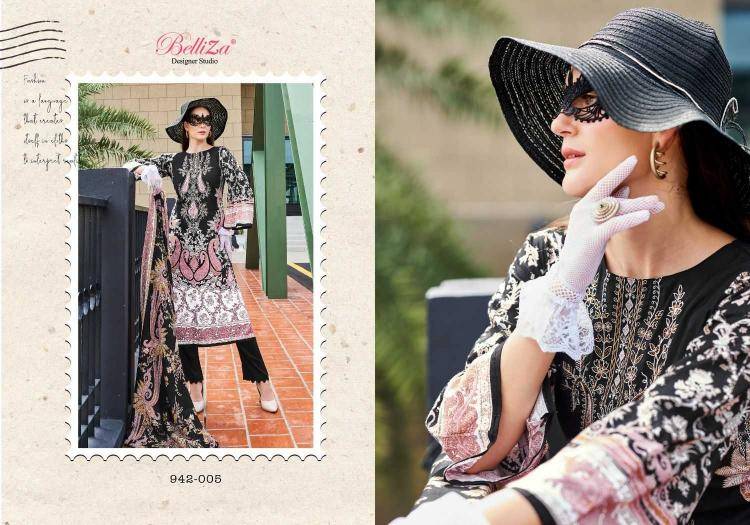 Naira Vol-65 By Belliza 942-001 To 942-008 Series Beautiful Festive Suits Stylish Fancy Colorful Casual Wear & Ethnic Wear Pure Cotton Print Dresses At Wholesale Price