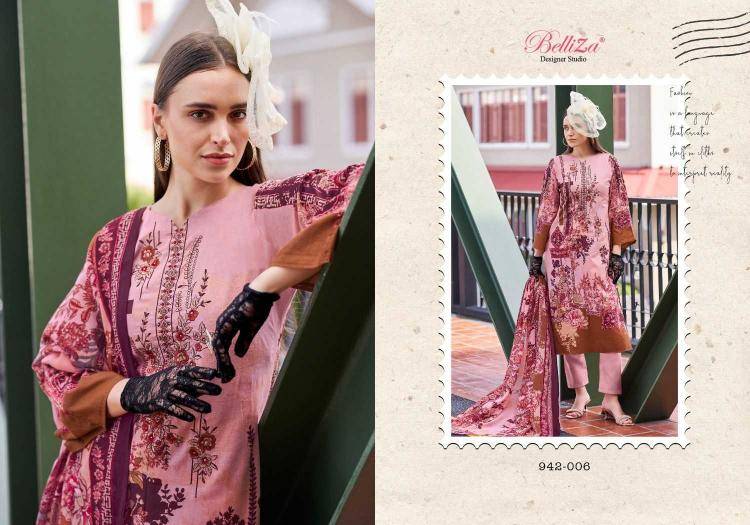 Naira Vol-65 By Belliza 942-001 To 942-008 Series Beautiful Festive Suits Stylish Fancy Colorful Casual Wear & Ethnic Wear Pure Cotton Print Dresses At Wholesale Price