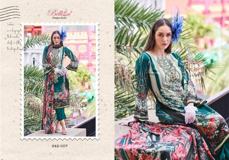 Naira Vol-65 By Belliza 942-001 To 942-008 Series Beautiful Festive Suits Stylish Fancy Colorful Casual Wear & Ethnic Wear Pure Cotton Print Dresses At Wholesale Price