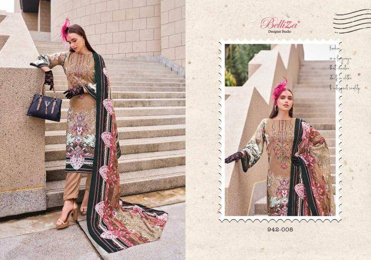 Naira Vol-65 By Belliza 942-001 To 942-008 Series Beautiful Festive Suits Stylish Fancy Colorful Casual Wear & Ethnic Wear Pure Cotton Print Dresses At Wholesale Price