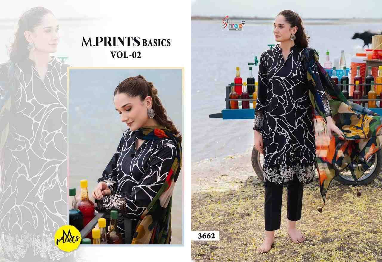 M.Prints Basics Vol-2 By Shree Fabs 3661 To 3668 Series Pakistani Suits Collection Beautiful Stylish Fancy Colorful Party Wear & Occasional Wear Pure Cotton Print With Work Dresses At Wholesale Price