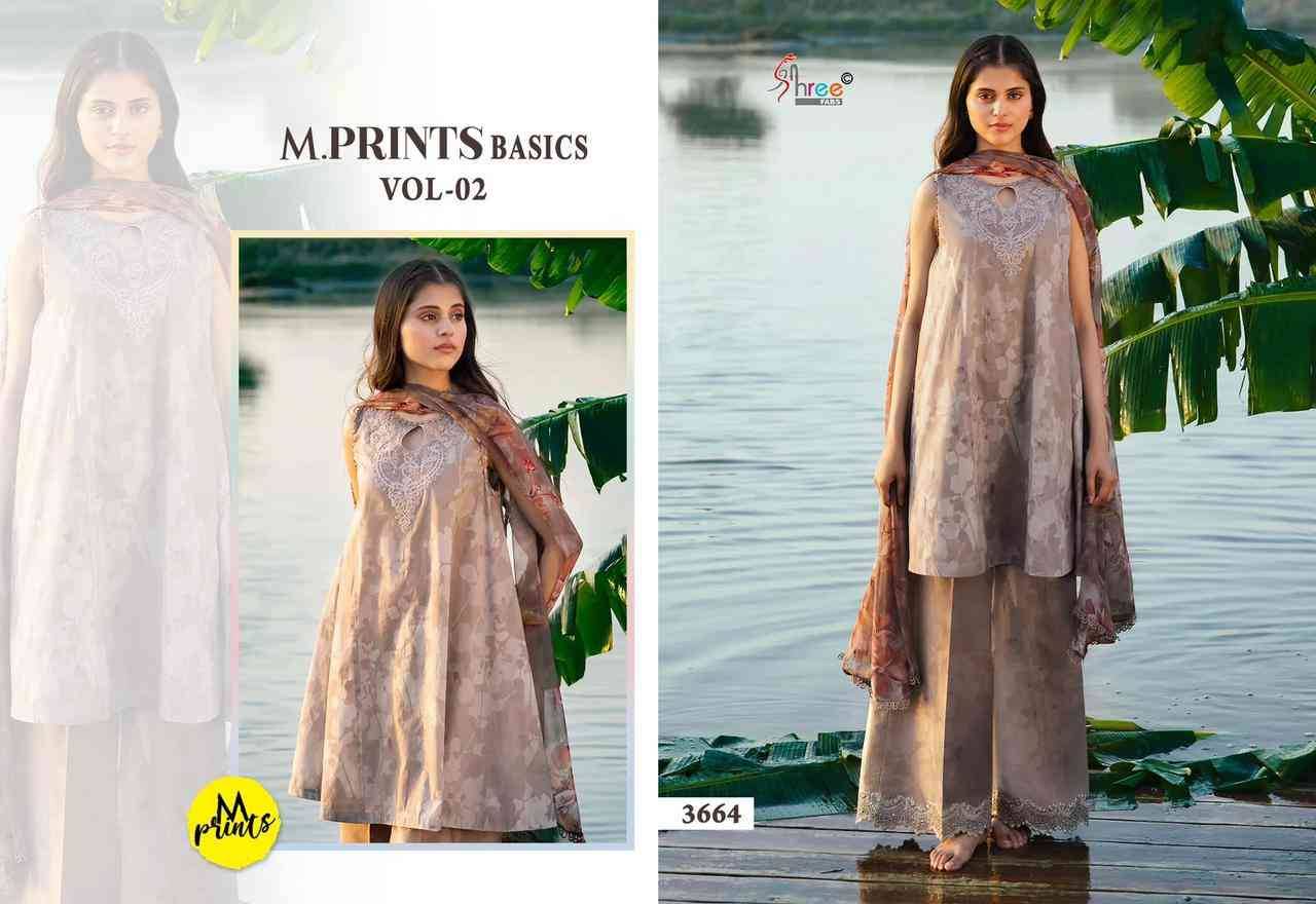 M.Prints Basics Vol-2 By Shree Fabs 3661 To 3668 Series Pakistani Suits Collection Beautiful Stylish Fancy Colorful Party Wear & Occasional Wear Pure Cotton Print With Work Dresses At Wholesale Price