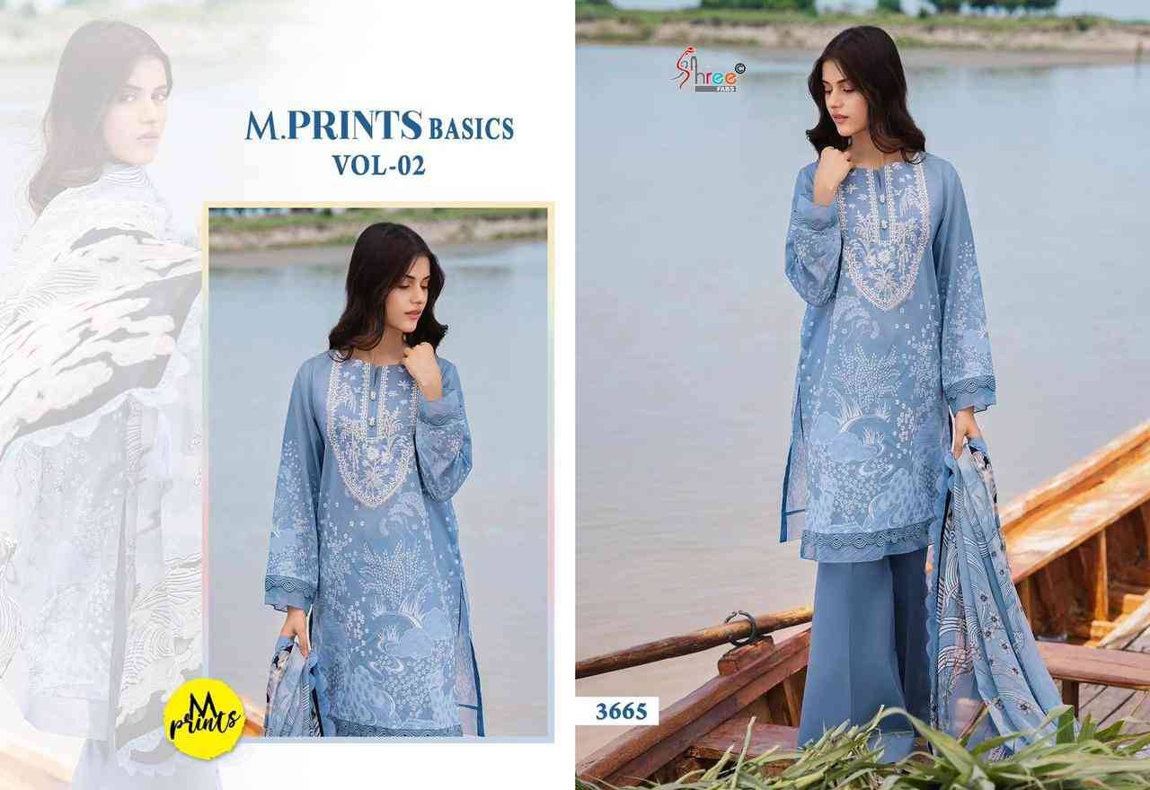 M.Prints Basics Vol-2 By Shree Fabs 3661 To 3668 Series Pakistani Suits Collection Beautiful Stylish Fancy Colorful Party Wear & Occasional Wear Pure Cotton Print With Work Dresses At Wholesale Price