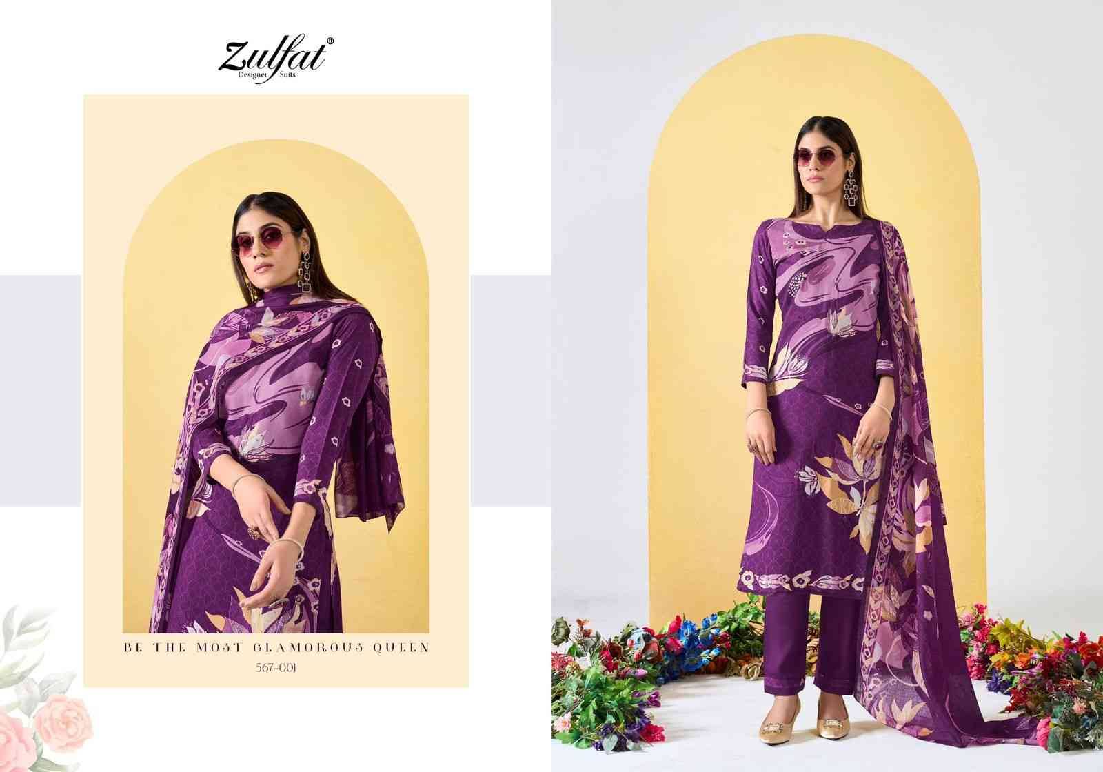 Zahavi Vol-2 By Zulfat 567-001 To 567-006 Series Beautiful Festive Suits Stylish Fancy Colorful Casual Wear & Ethnic Wear Pure Viscose Rayon Print Dresses At Wholesale Price