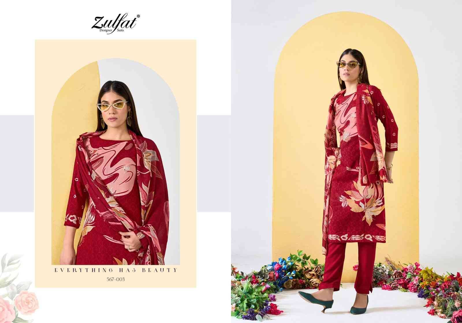 Zahavi Vol-2 By Zulfat 567-001 To 567-006 Series Beautiful Festive Suits Stylish Fancy Colorful Casual Wear & Ethnic Wear Pure Viscose Rayon Print Dresses At Wholesale Price