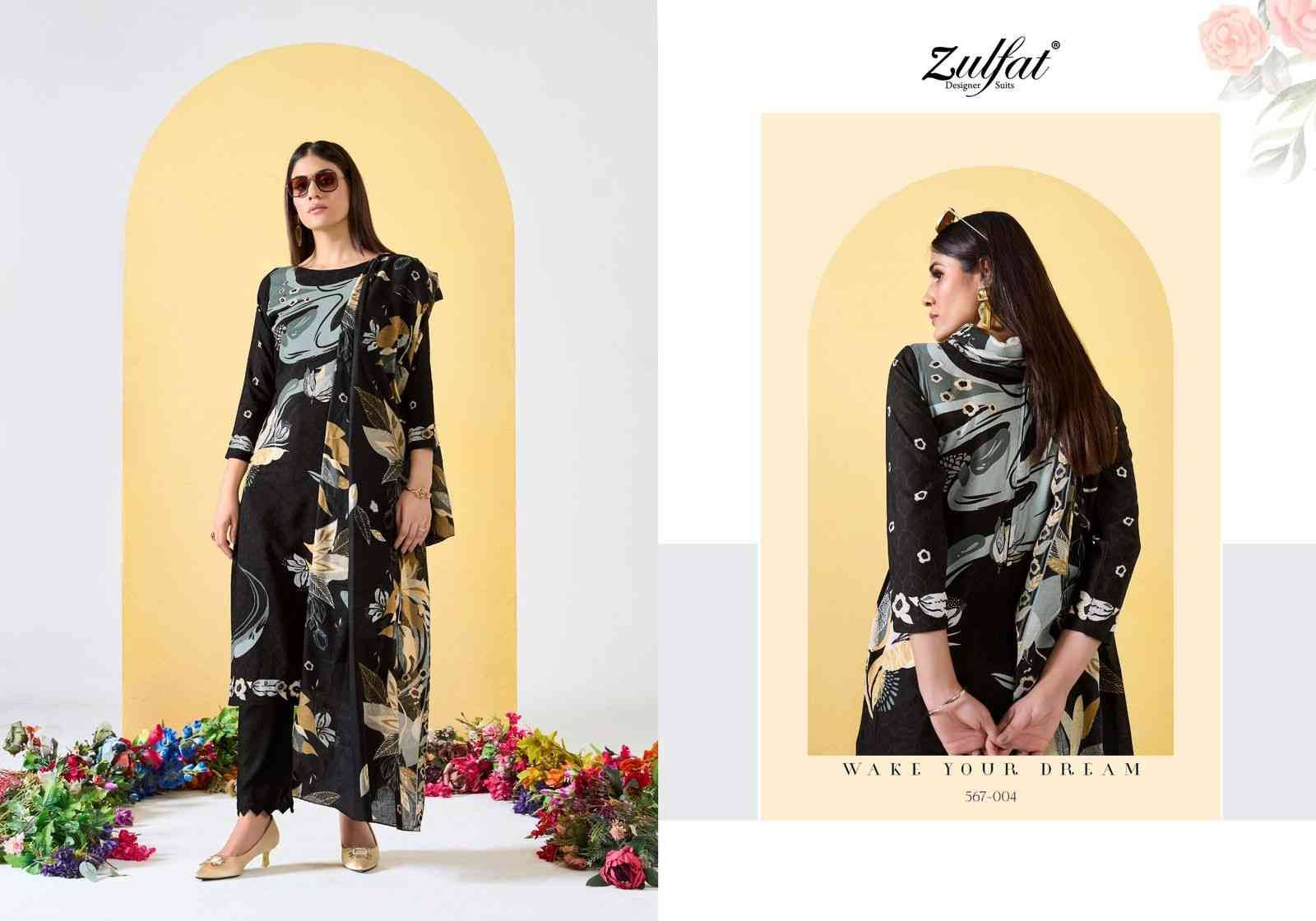 Zahavi Vol-2 By Zulfat 567-001 To 567-006 Series Beautiful Festive Suits Stylish Fancy Colorful Casual Wear & Ethnic Wear Pure Viscose Rayon Print Dresses At Wholesale Price