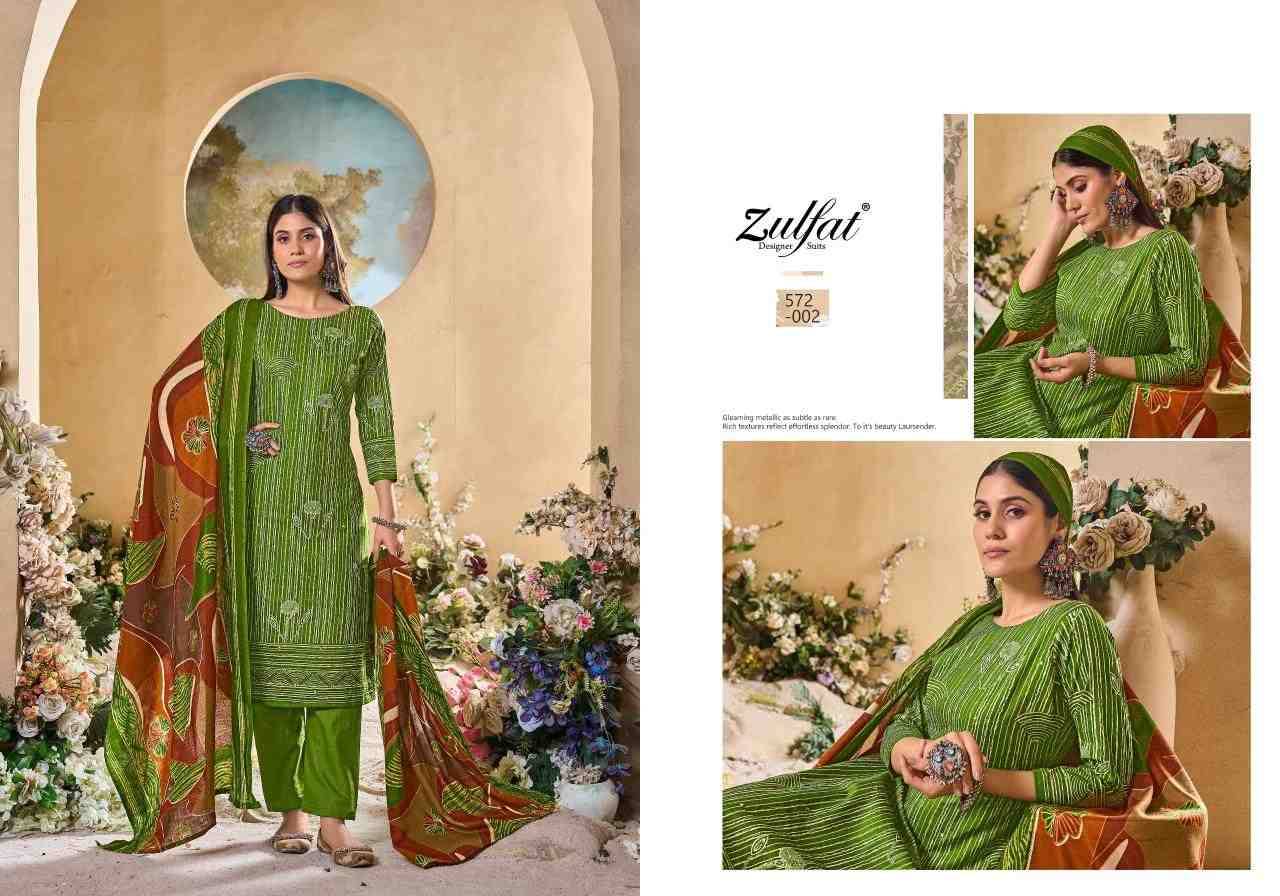 Tania Vol-5 By Zulfat 572-001 To 572-006 Series Beautiful Festive Suits Stylish Fancy Colorful Casual Wear & Ethnic Wear Pure Cotton Print Dresses At Wholesale Price