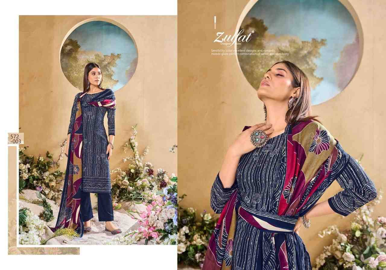 Tania Vol-5 By Zulfat 572-001 To 572-006 Series Beautiful Festive Suits Stylish Fancy Colorful Casual Wear & Ethnic Wear Pure Cotton Print Dresses At Wholesale Price