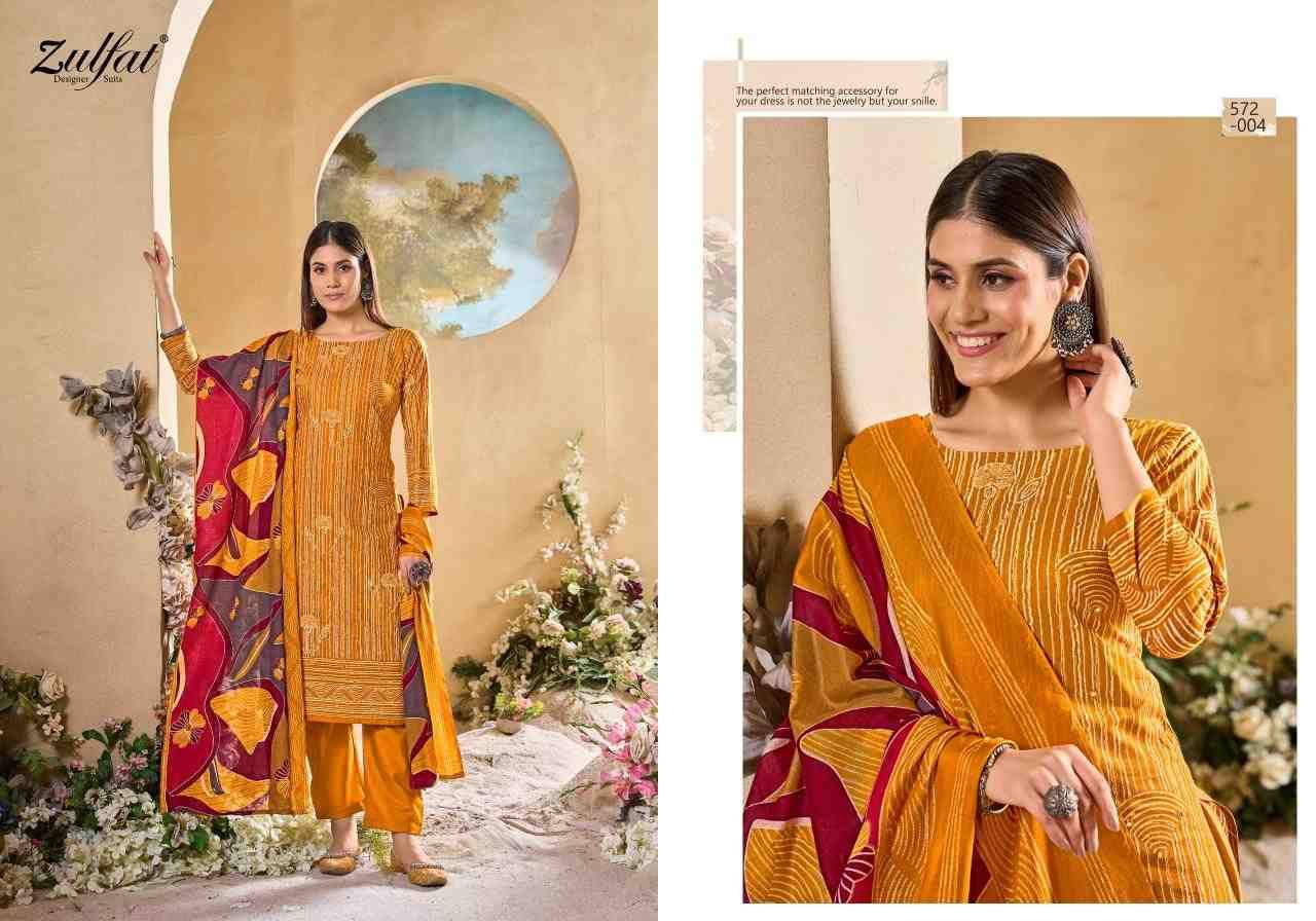 Tania Vol-5 By Zulfat 572-001 To 572-006 Series Beautiful Festive Suits Stylish Fancy Colorful Casual Wear & Ethnic Wear Pure Cotton Print Dresses At Wholesale Price