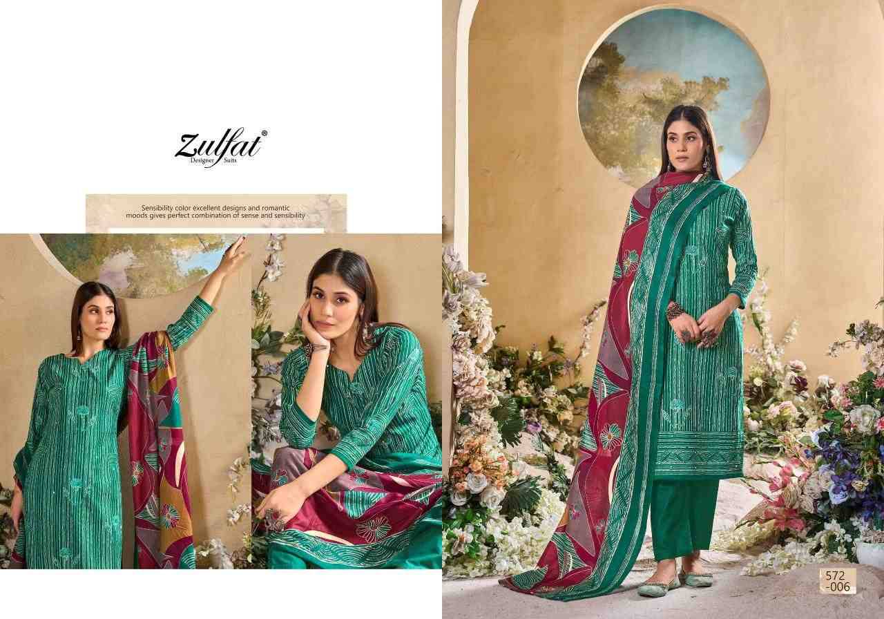 Tania Vol-5 By Zulfat 572-001 To 572-006 Series Beautiful Festive Suits Stylish Fancy Colorful Casual Wear & Ethnic Wear Pure Cotton Print Dresses At Wholesale Price