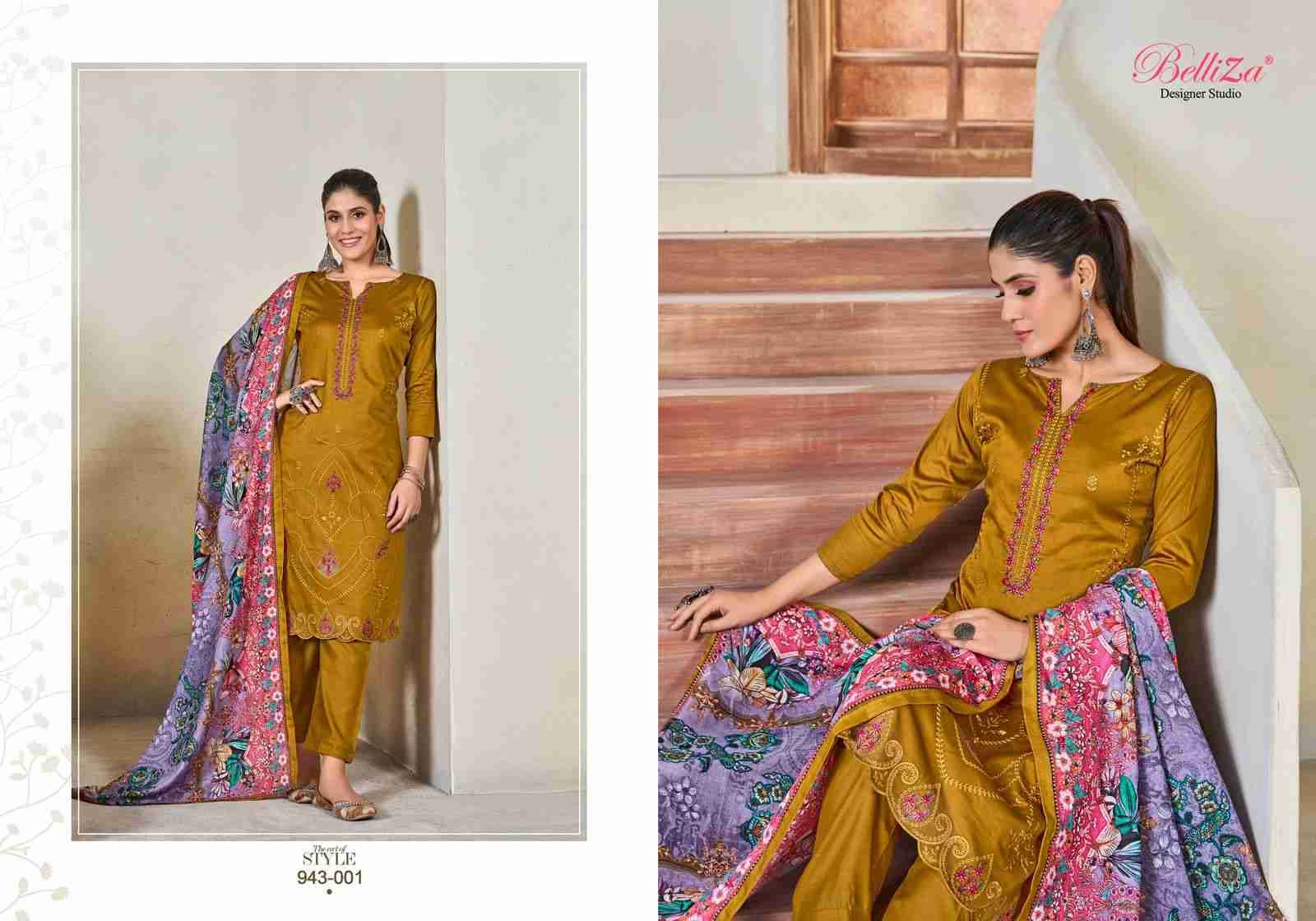 Jashn-E-Ishq Vol-10 By Belliza 943-001 To 943-006 Series Beautiful Stylish Festive Suits Fancy Colorful Casual Wear & Ethnic Wear & Ready To Wear Pure Jam Cotton Dresses At Wholesale Price