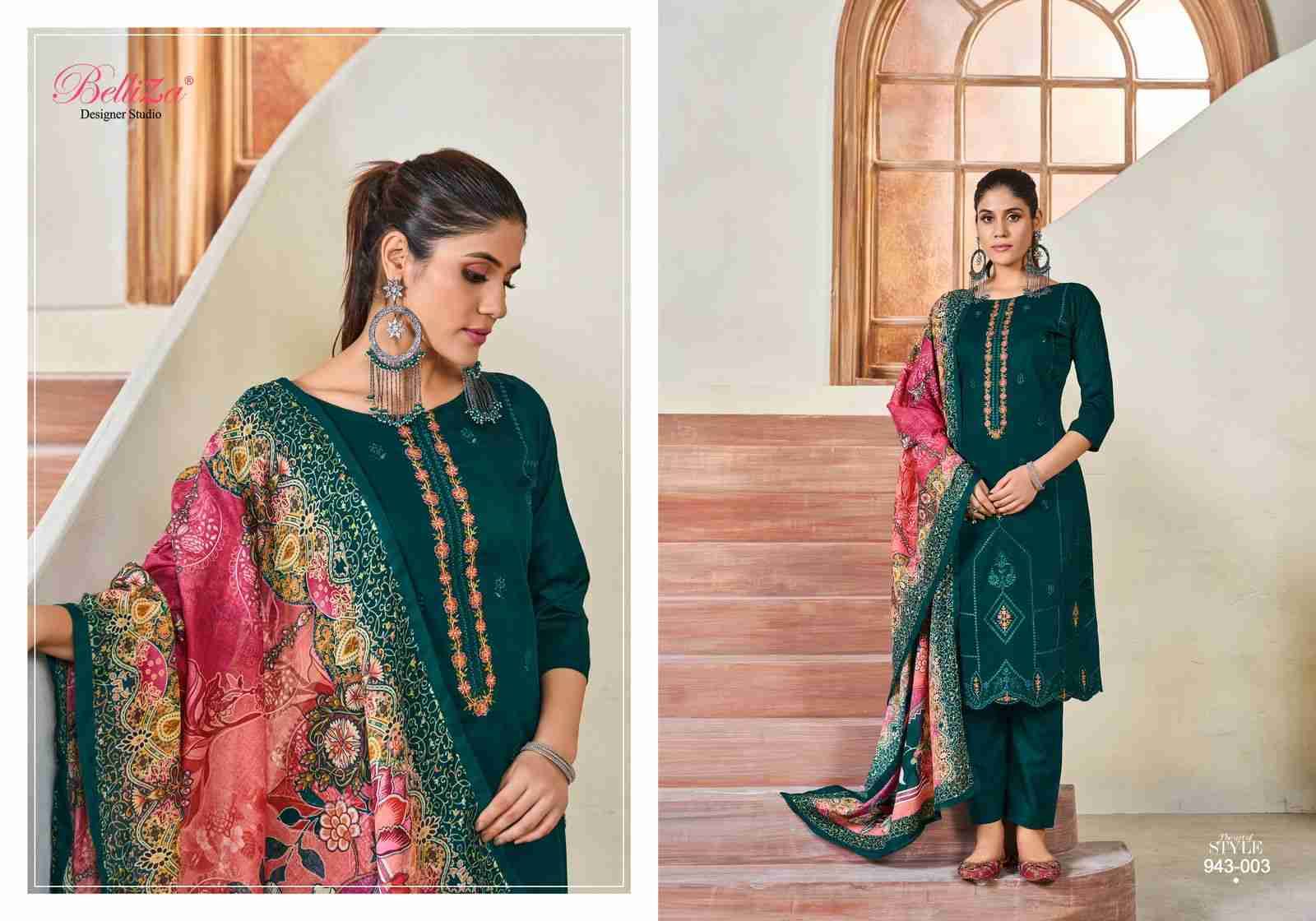 Jashn-E-Ishq Vol-10 By Belliza 943-001 To 943-006 Series Beautiful Stylish Festive Suits Fancy Colorful Casual Wear & Ethnic Wear & Ready To Wear Pure Jam Cotton Dresses At Wholesale Price