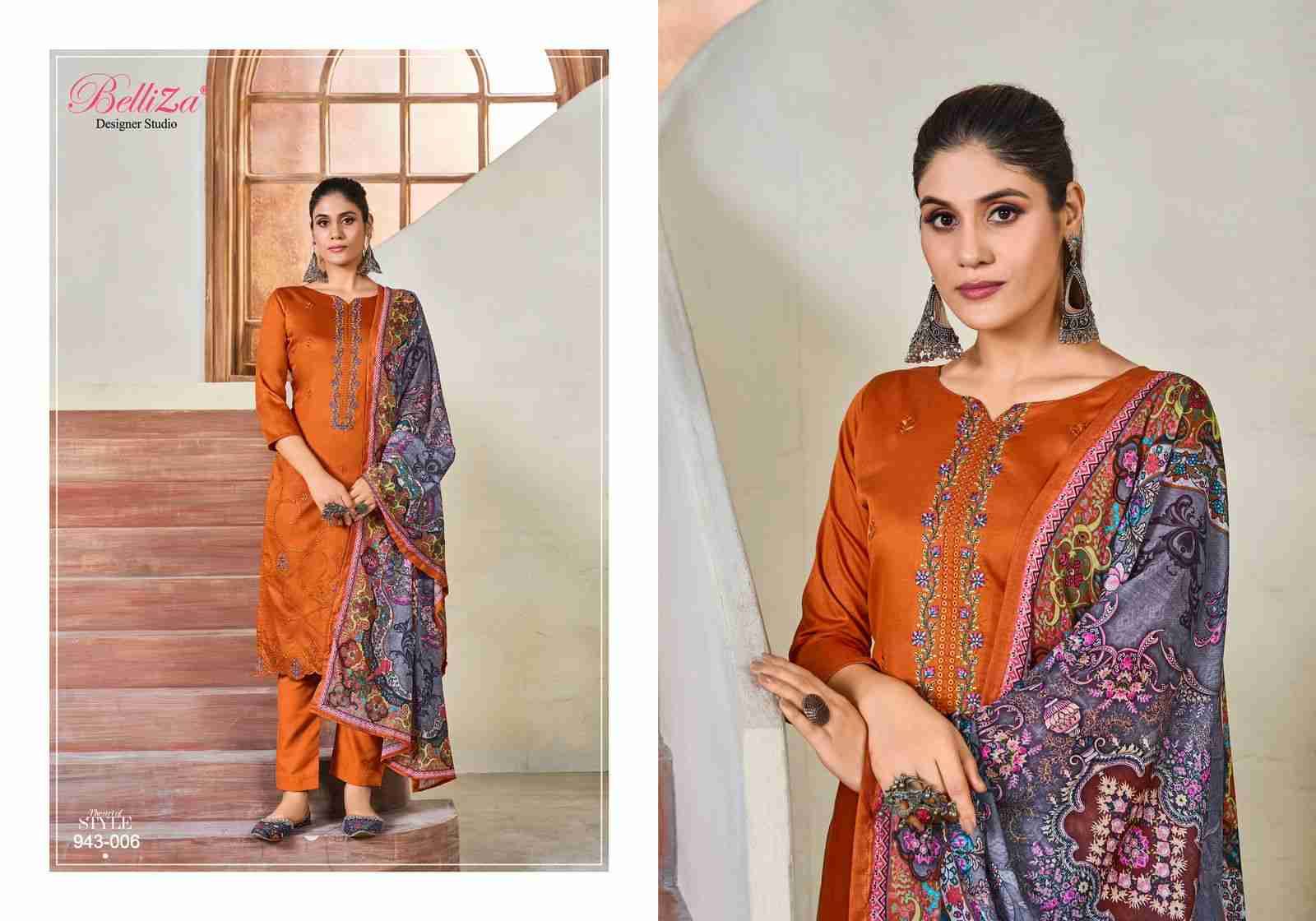 Jashn-E-Ishq Vol-10 By Belliza 943-001 To 943-006 Series Beautiful Stylish Festive Suits Fancy Colorful Casual Wear & Ethnic Wear & Ready To Wear Pure Jam Cotton Dresses At Wholesale Price