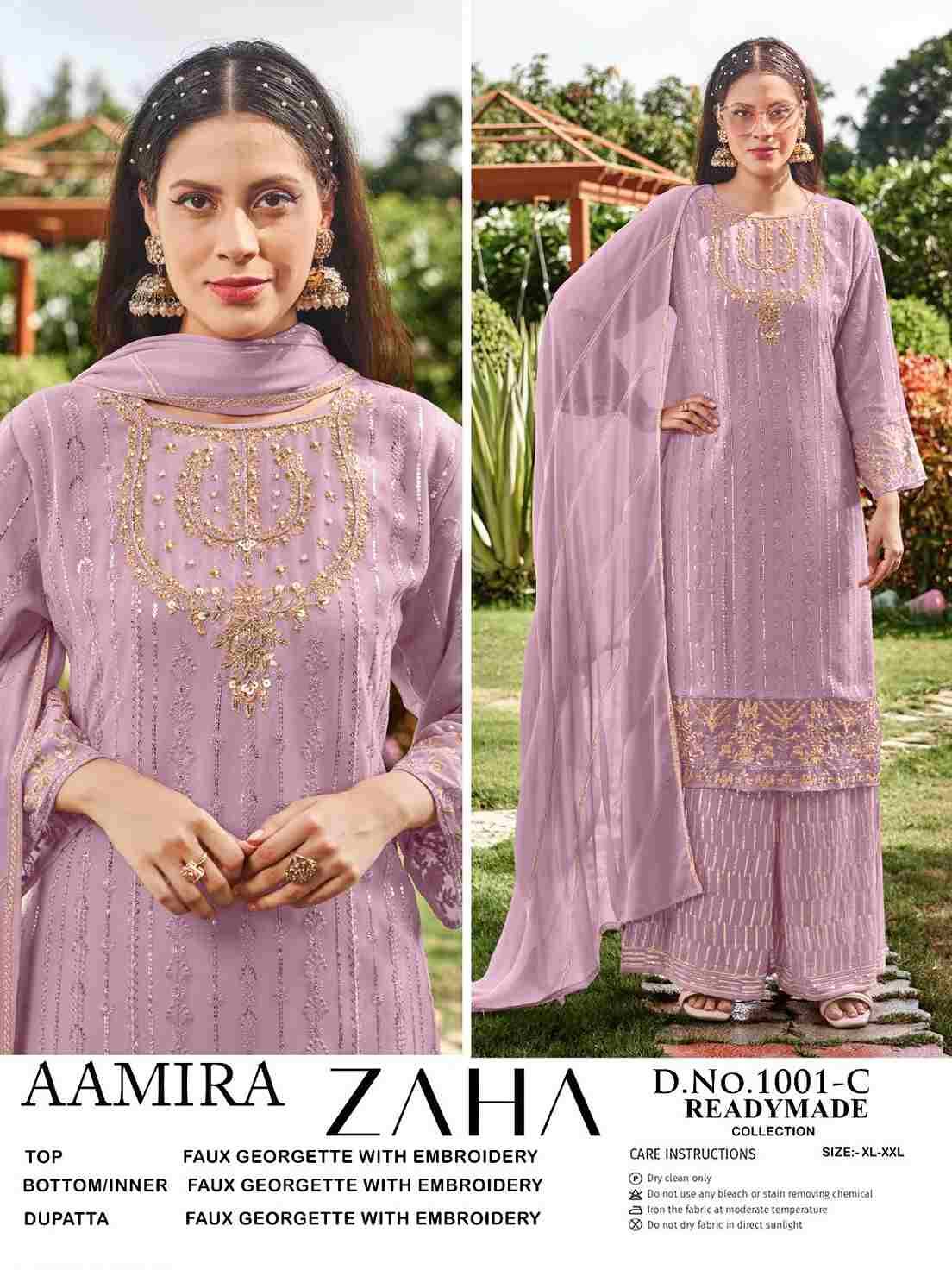 Aamira By Zaha 1001-A To 1001-D Series Beautiful Pakistani Suits Colorful Stylish Fancy Casual Wear & Ethnic Wear Faux Georgette Dresses At Wholesale Price