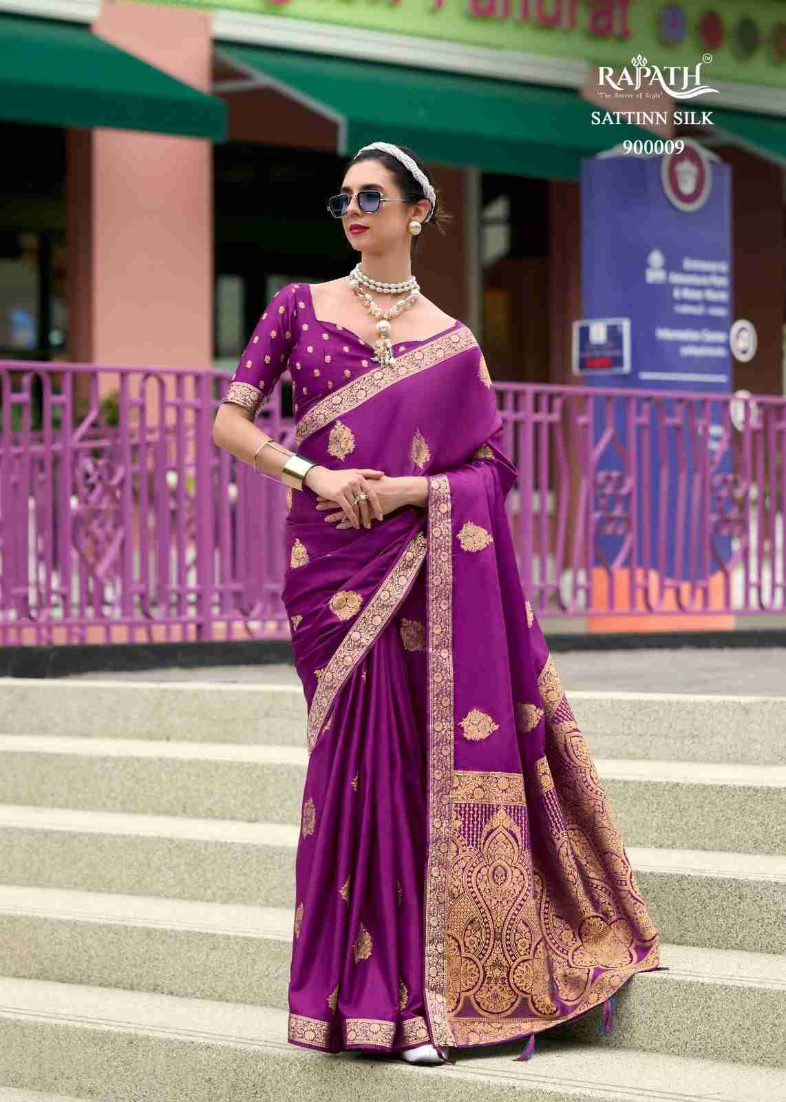 Honey Bee By Rajpath 900007 To 900012 Series Indian Traditional Wear Collection Beautiful Stylish Fancy Colorful Party Wear & Occasional Wear Pure Satin Sarees At Wholesale Price