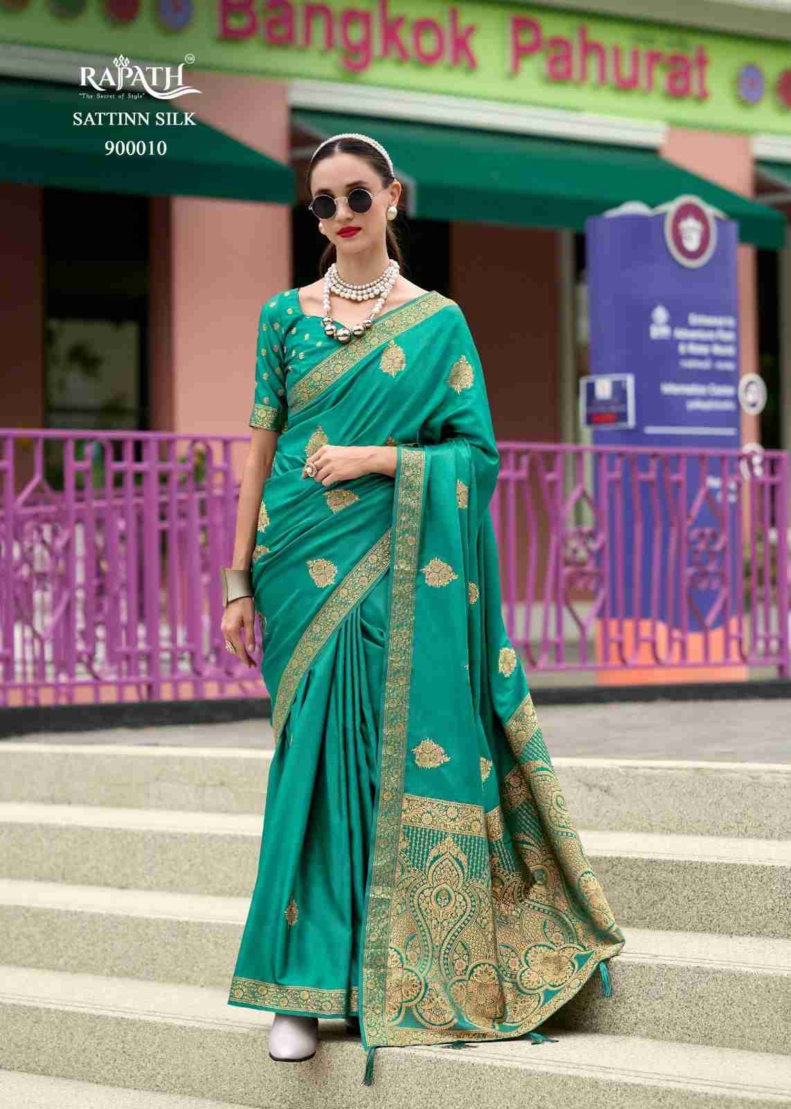 Honey Bee By Rajpath 900007 To 900012 Series Indian Traditional Wear Collection Beautiful Stylish Fancy Colorful Party Wear & Occasional Wear Pure Satin Sarees At Wholesale Price