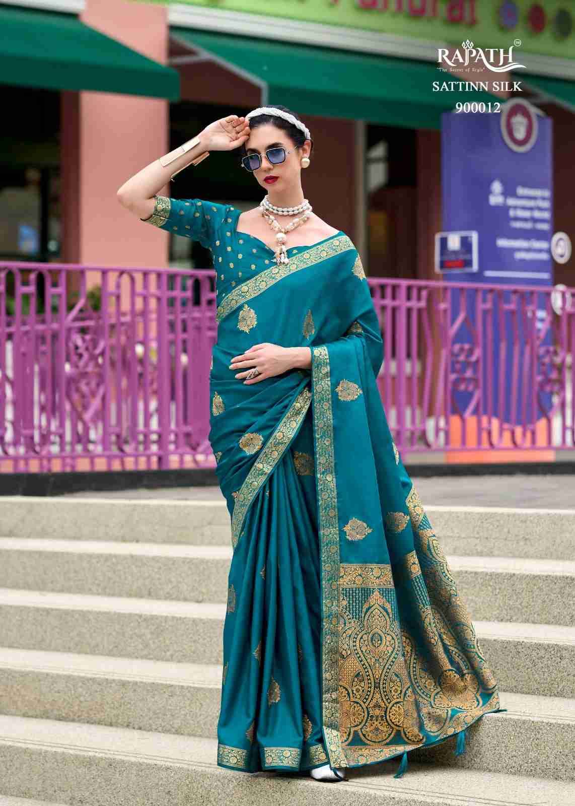 Honey Bee By Rajpath 900007 To 900012 Series Indian Traditional Wear Collection Beautiful Stylish Fancy Colorful Party Wear & Occasional Wear Pure Satin Sarees At Wholesale Price