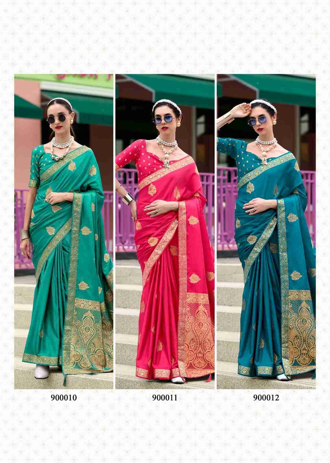 Honey Bee By Rajpath 900007 To 900012 Series Indian Traditional Wear Collection Beautiful Stylish Fancy Colorful Party Wear & Occasional Wear Pure Satin Sarees At Wholesale Price