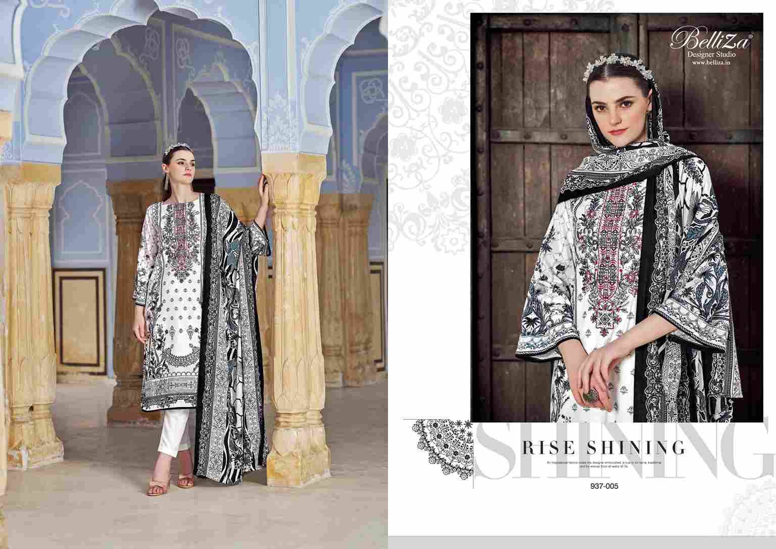 Naira Black And White Vol-3 By Belliza 937-001 To 937-006 Series Designer Suits Beautiful Fancy Colorful Stylish Party Wear & Occasional Wear Pure Jam Cotton Dresses At Wholesale Price