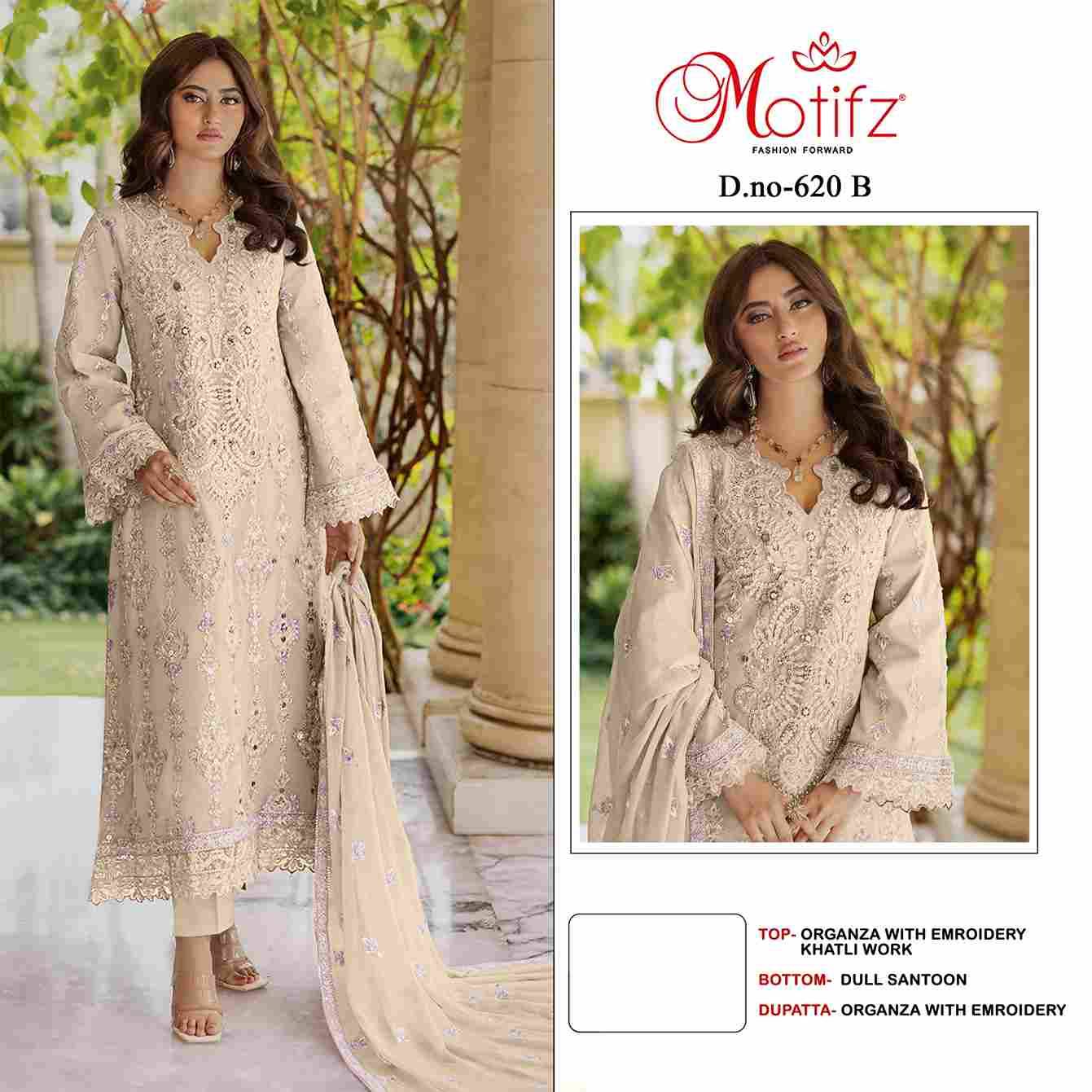 Motifz Hit Design 620 Colours By Motifz 620-A To 620-D Series Beautiful Pakistani Suits Colorful Stylish Fancy Casual Wear & Ethnic Wear Organza Dresses At Wholesale Price