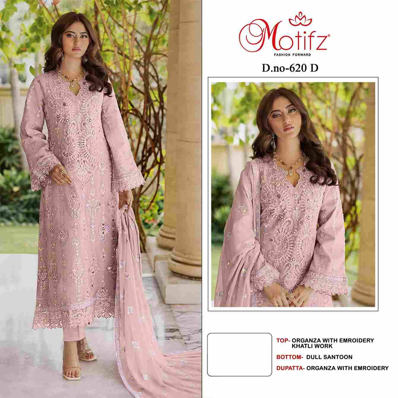 Motifz Hit Design 620 Colours By Motifz 620-A To 620-D Series Beautiful Pakistani Suits Colorful Stylish Fancy Casual Wear & Ethnic Wear Organza Dresses At Wholesale Price