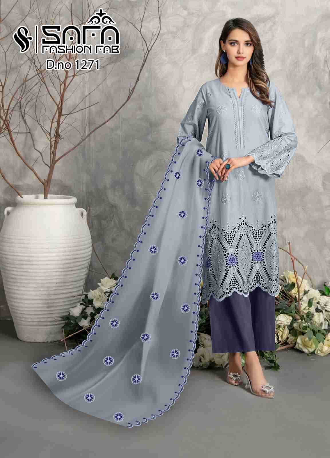 Safa 1271 Colours By Safa Fashion 1271-A To 1271-C Series Beautiful Pakistani Suits Colorful Stylish Fancy Casual Wear & Ethnic Wear Viscose Dresses At Wholesale Price