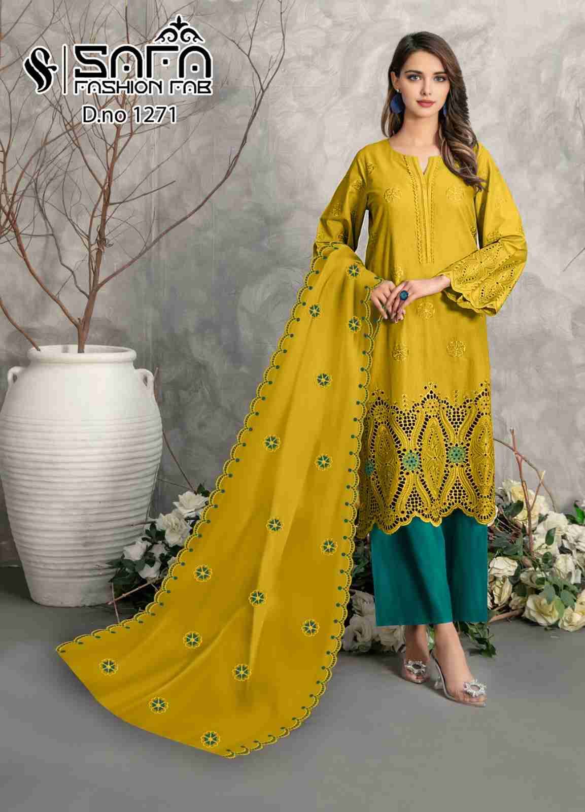 Safa 1271 Colours By Safa Fashion 1271-A To 1271-C Series Beautiful Pakistani Suits Colorful Stylish Fancy Casual Wear & Ethnic Wear Viscose Dresses At Wholesale Price