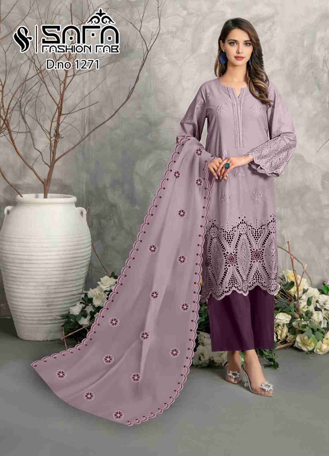 Safa 1271 Colours By Safa Fashion 1271-A To 1271-C Series Beautiful Pakistani Suits Colorful Stylish Fancy Casual Wear & Ethnic Wear Viscose Dresses At Wholesale Price